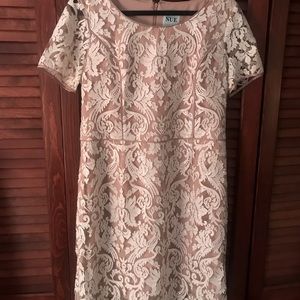 Nue by Shani Blue Label White Lace Dress